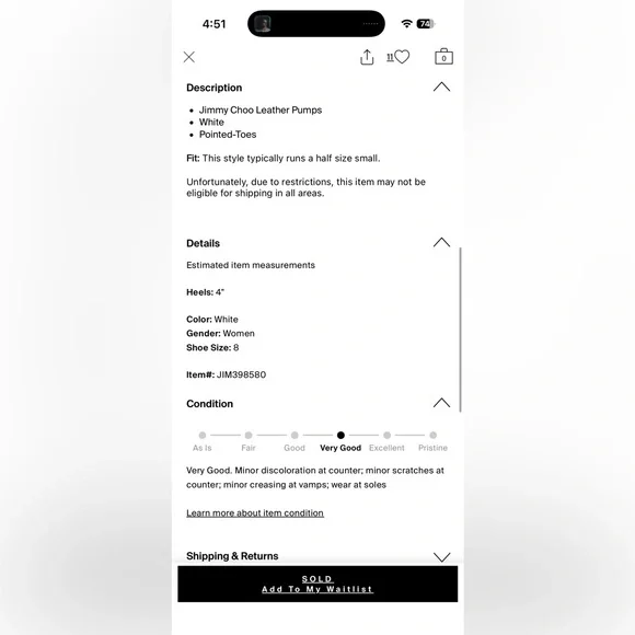 Jimmy Choo Ivory Women's Heels - Picture 5 of 6